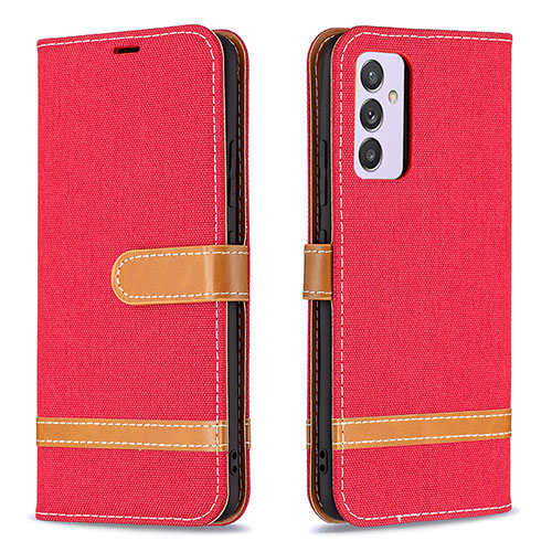 Leather Case Stands Flip Cover Holder B16F for Samsung Galaxy A24 4G Red