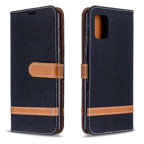 Leather Case Stands Flip Cover Holder B16F for Samsung Galaxy A31 Black