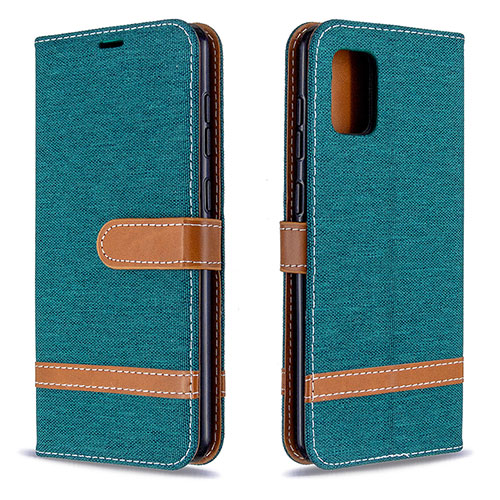 Leather Case Stands Flip Cover Holder B16F for Samsung Galaxy A31 Green