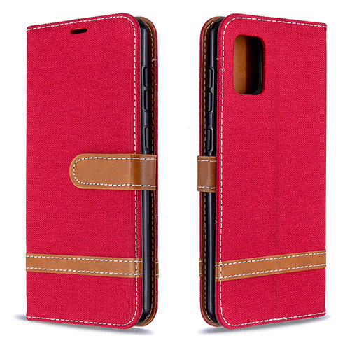 Leather Case Stands Flip Cover Holder B16F for Samsung Galaxy A31 Red