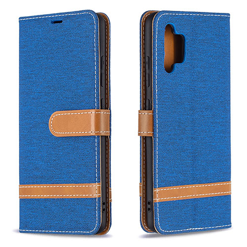 Leather Case Stands Flip Cover Holder B16F for Samsung Galaxy A32 4G Blue