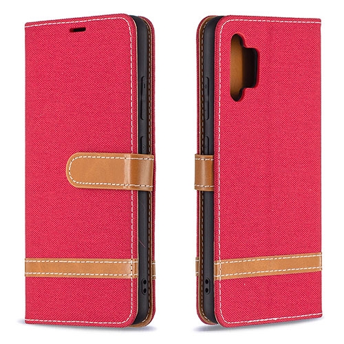 Leather Case Stands Flip Cover Holder B16F for Samsung Galaxy A32 4G Red