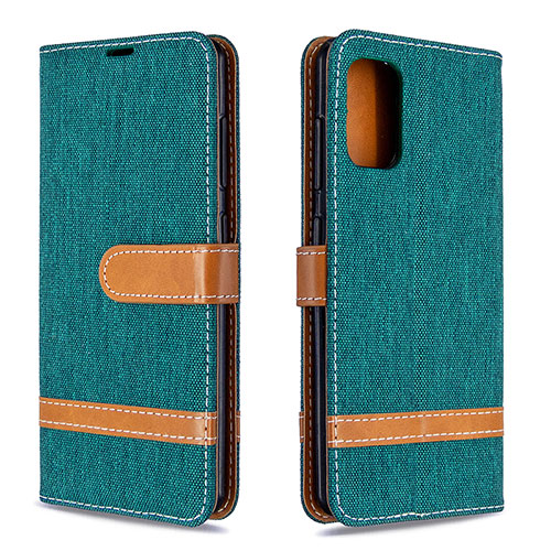 Leather Case Stands Flip Cover Holder B16F for Samsung Galaxy A41 Green