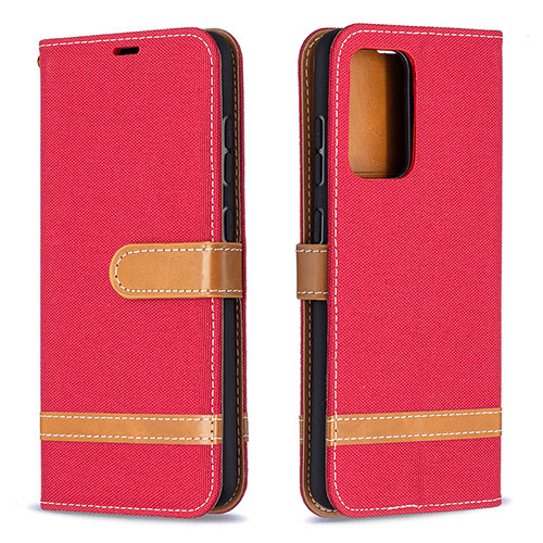 Leather Case Stands Flip Cover Holder B16F for Samsung Galaxy A52 4G Red