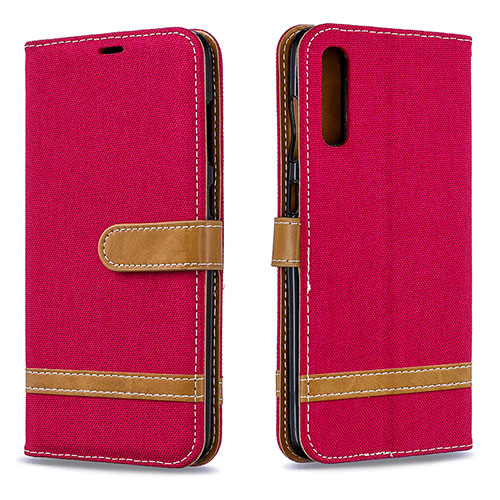 Leather Case Stands Flip Cover Holder B16F for Samsung Galaxy A70S Red