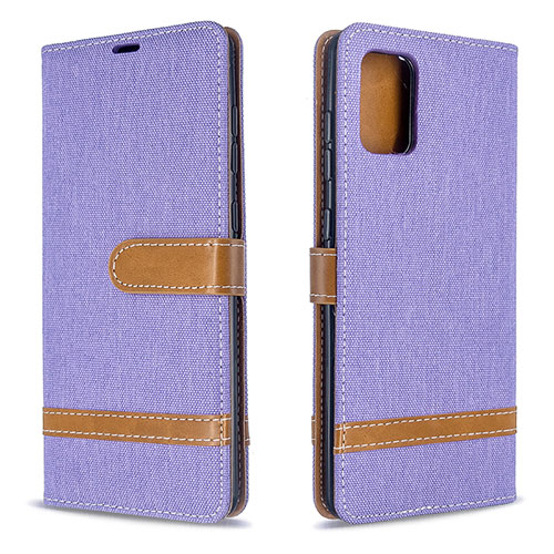 Leather Case Stands Flip Cover Holder B16F for Samsung Galaxy A71 4G A715 Clove Purple