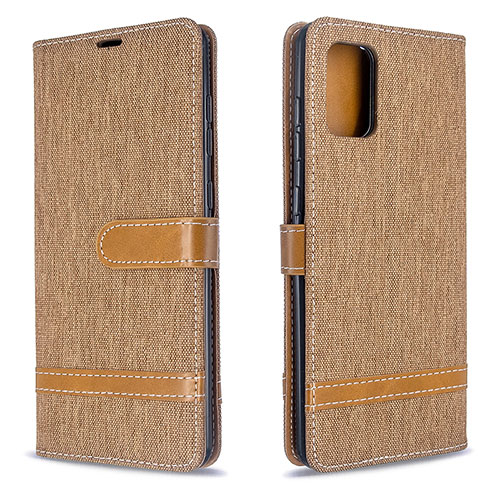 Leather Case Stands Flip Cover Holder B16F for Samsung Galaxy A71 5G Gold