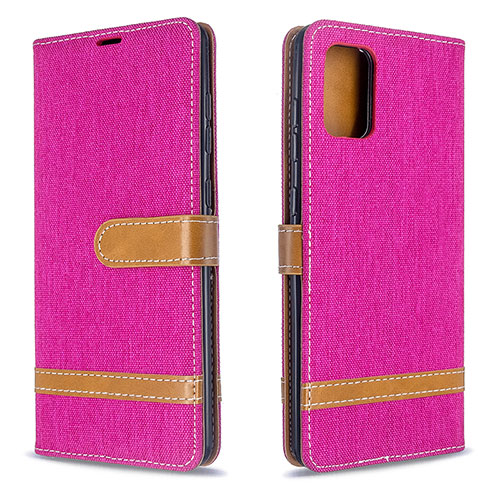 Leather Case Stands Flip Cover Holder B16F for Samsung Galaxy A71 5G Hot Pink