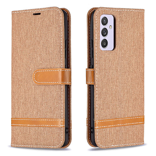 Leather Case Stands Flip Cover Holder B16F for Samsung Galaxy A82 5G Gold