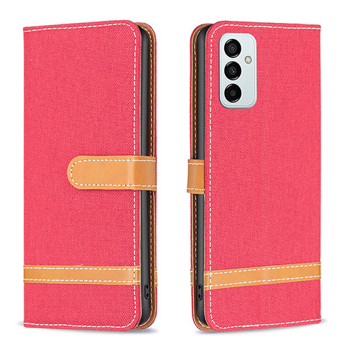 Leather Case Stands Flip Cover Holder B16F for Samsung Galaxy F23 5G Red