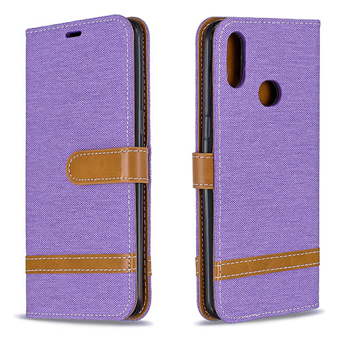 Leather Case Stands Flip Cover Holder B16F for Samsung Galaxy M01s Clove Purple