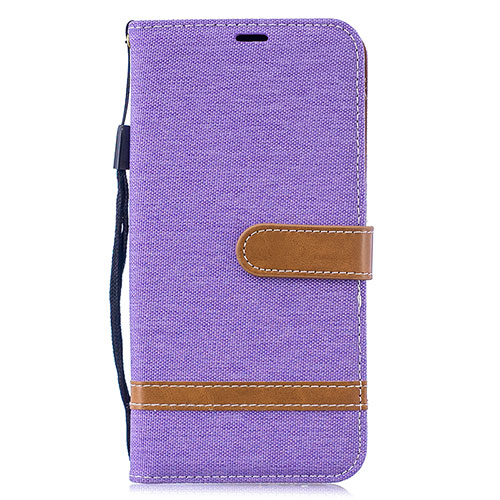 Leather Case Stands Flip Cover Holder B16F for Samsung Galaxy M20 Clove Purple