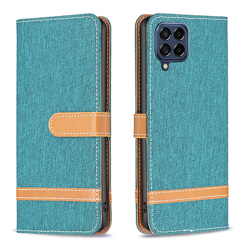 Leather Case Stands Flip Cover Holder B16F for Samsung Galaxy M53 5G Green