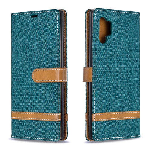 Leather Case Stands Flip Cover Holder B16F for Samsung Galaxy Note 10 Plus 5G Green