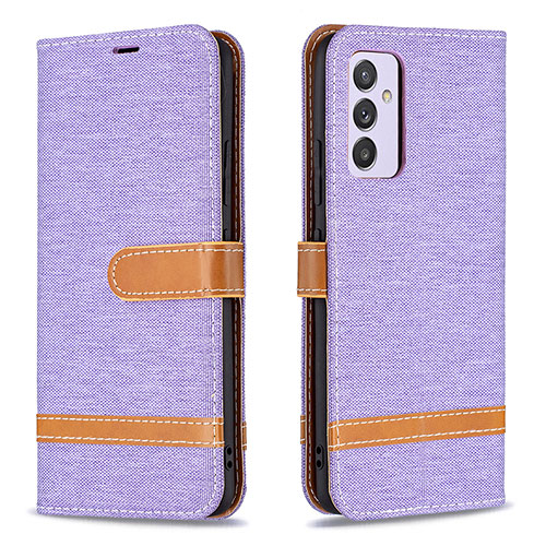 Leather Case Stands Flip Cover Holder B16F for Samsung Galaxy Quantum4 5G Clove Purple