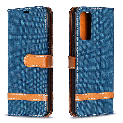 Leather Case Stands Flip Cover Holder B16F for Samsung Galaxy S20 FE 4G Navy Blue