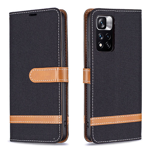 Leather Case Stands Flip Cover Holder B16F for Xiaomi Mi 11i 5G (2022) Black
