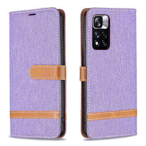 Leather Case Stands Flip Cover Holder B16F for Xiaomi Mi 11i 5G (2022) Clove Purple