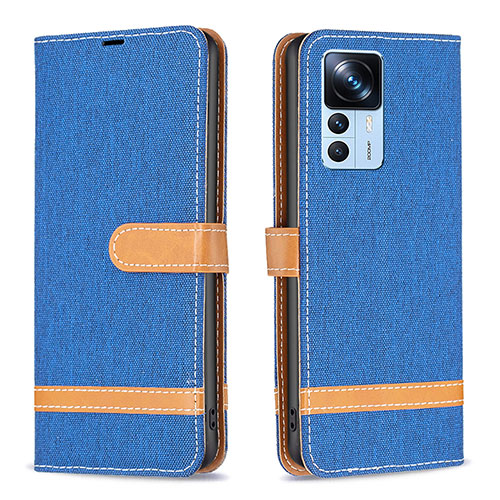 Leather Case Stands Flip Cover Holder B16F for Xiaomi Mi 12T 5G Blue