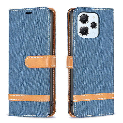 Leather Case Stands Flip Cover Holder B16F for Xiaomi Redmi 12 4G Sky Blue