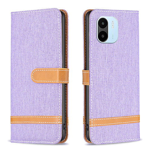 Leather Case Stands Flip Cover Holder B16F for Xiaomi Redmi A2 Plus Clove Purple