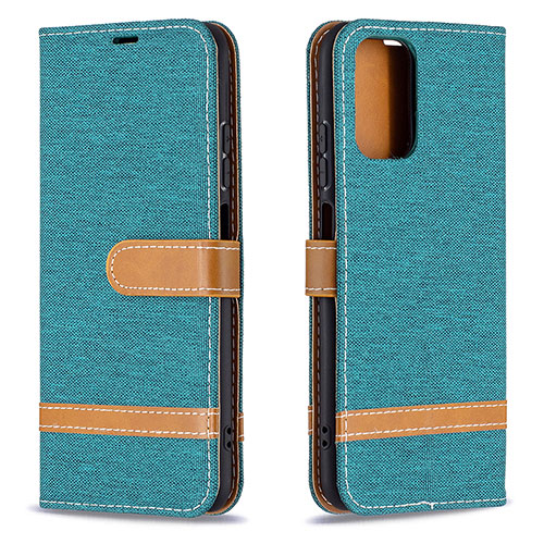 Leather Case Stands Flip Cover Holder B16F for Xiaomi Redmi Note 10 4G Green