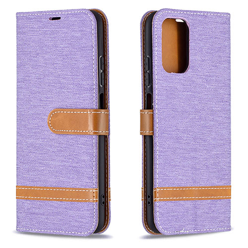 Leather Case Stands Flip Cover Holder B16F for Xiaomi Redmi Note 10S 4G Clove Purple