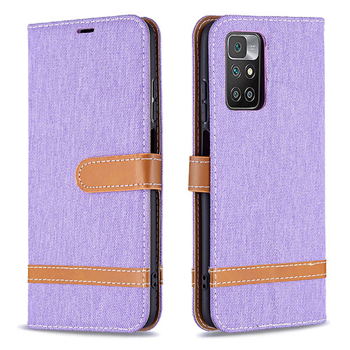 Leather Case Stands Flip Cover Holder B16F for Xiaomi Redmi Note 11 4G (2021) Clove Purple