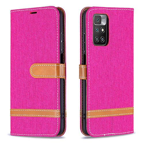 Leather Case Stands Flip Cover Holder B16F for Xiaomi Redmi Note 11 4G (2021) Hot Pink