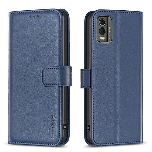 Leather Case Stands Flip Cover Holder B17F for Nokia C210 Blue