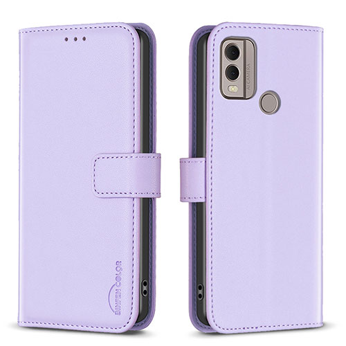 Leather Case Stands Flip Cover Holder B17F for Nokia C22 Clove Purple