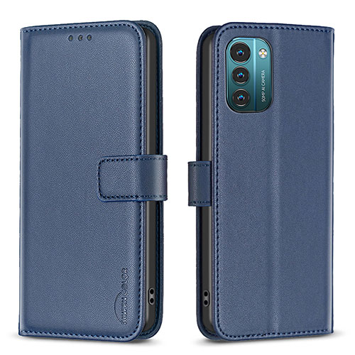 Leather Case Stands Flip Cover Holder B17F for Nokia G11 Blue