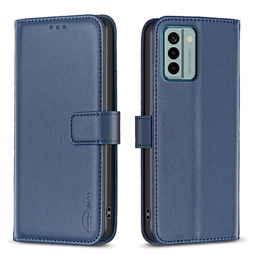 Leather Case Stands Flip Cover Holder B17F for Nokia G22 Blue