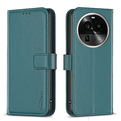 Leather Case Stands Flip Cover Holder B17F for Oppo Find X6 5G Green