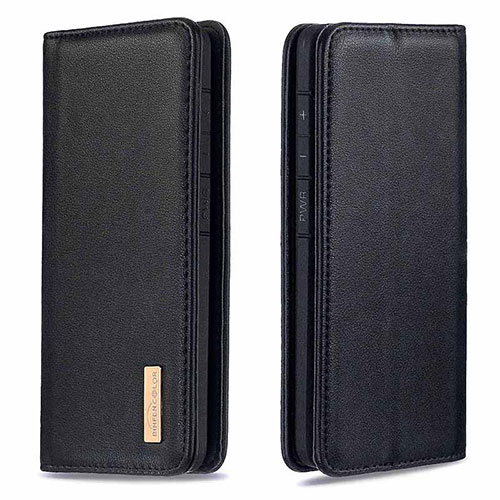 Leather Case Stands Flip Cover Holder B17F for Samsung Galaxy A70S Black