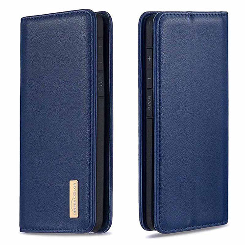 Leather Case Stands Flip Cover Holder B17F for Samsung Galaxy S20 Plus Blue