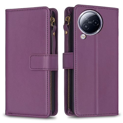 Leather Case Stands Flip Cover Holder B17F for Xiaomi Civi 3 5G Purple