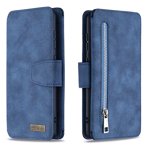 Leather Case Stands Flip Cover Holder B18F for Samsung Galaxy A71 4G A715 Blue