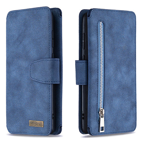 Leather Case Stands Flip Cover Holder B18F for Samsung Galaxy Note 10 Lite Blue