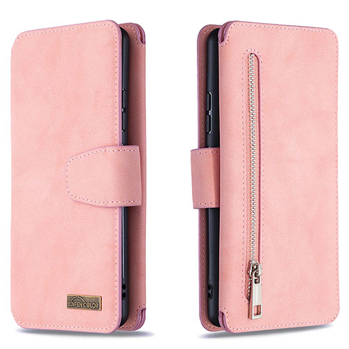 Leather Case Stands Flip Cover Holder B18F for Samsung Galaxy S10 Lite Rose Gold