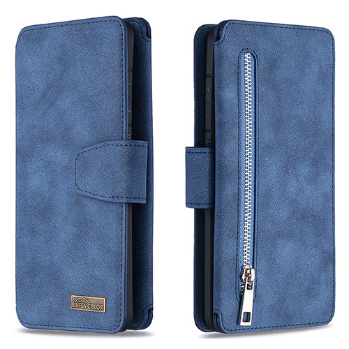 Leather Case Stands Flip Cover Holder B18F for Samsung Galaxy S20 Ultra Blue