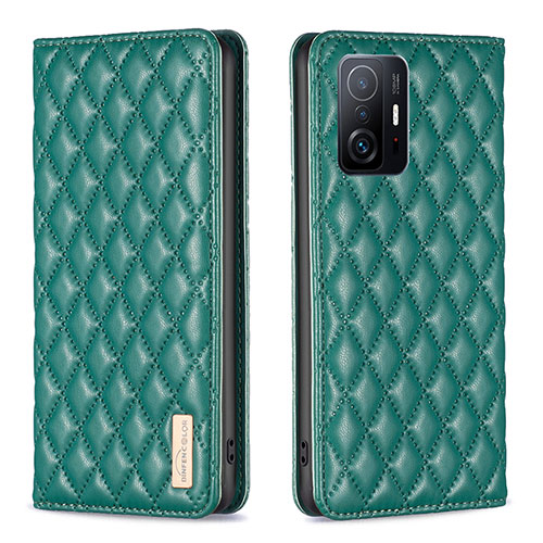 Leather Case Stands Flip Cover Holder B19F for Xiaomi Mi 11T 5G Green