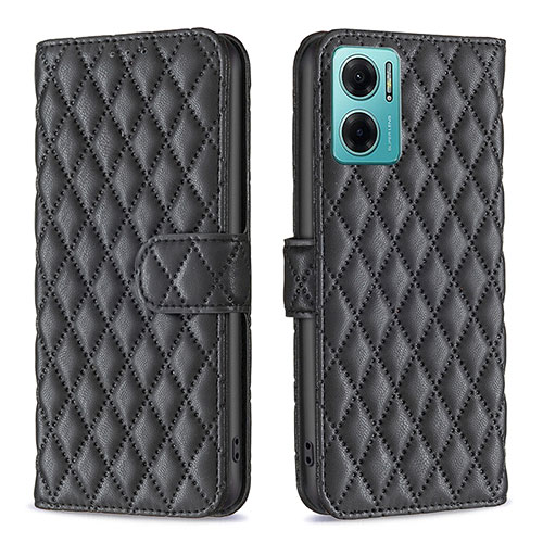 Leather Case Stands Flip Cover Holder B19F for Xiaomi Redmi 11 Prime 5G Black