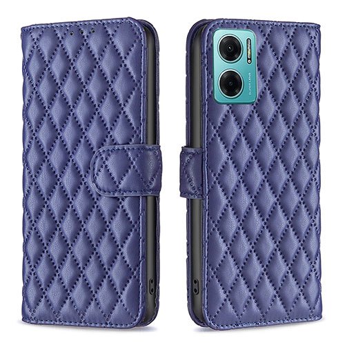 Leather Case Stands Flip Cover Holder B19F for Xiaomi Redmi 11 Prime 5G Blue