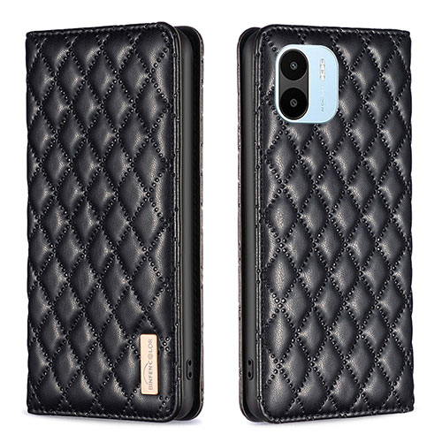 Leather Case Stands Flip Cover Holder B19F for Xiaomi Redmi A2 Black