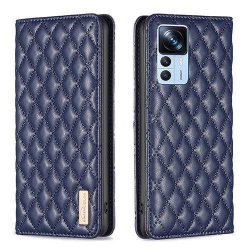 Leather Case Stands Flip Cover Holder B19F for Xiaomi Redmi K50 Ultra 5G Blue