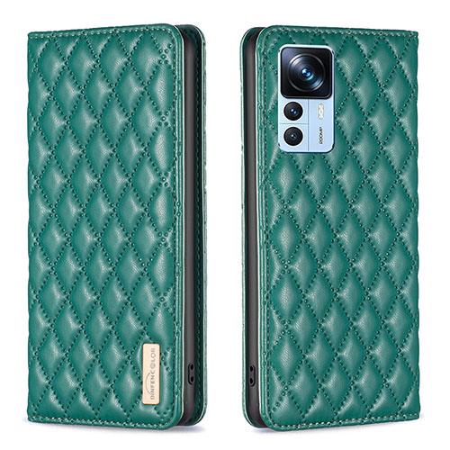 Leather Case Stands Flip Cover Holder B19F for Xiaomi Redmi K50 Ultra 5G Green