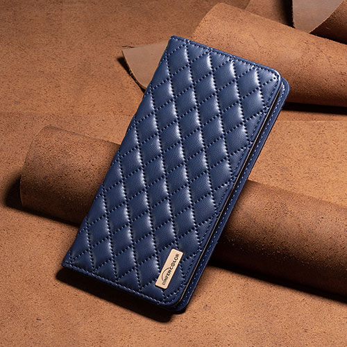 Leather Case Stands Flip Cover Holder B19F for Xiaomi Redmi Note 12 4G Blue