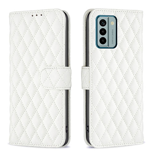 Leather Case Stands Flip Cover Holder B20F for Nokia G22 White