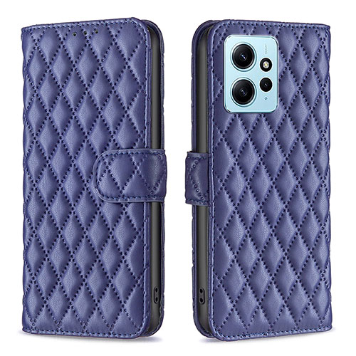 Leather Case Stands Flip Cover Holder B20F for Xiaomi Redmi Note 12 4G Blue